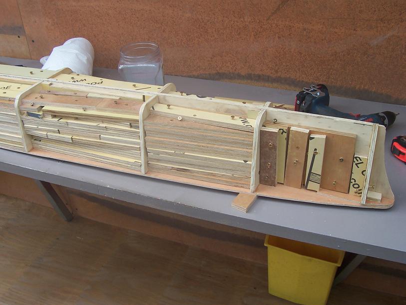 gluing in filler plywood.