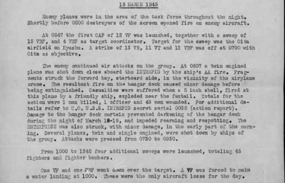Extract USS Intrepid War Diary 18 March 1945.JPG